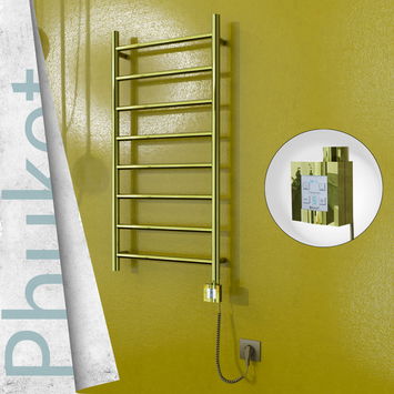 - Phuket Electric Towel Warmer 500x1000 Gold Ktx4 200 W (Spiral Cable)  - Phuket Electric Towel Warmer 500x1000 Gold Ktx4 200 W (Spiral Cable)