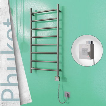 Radiva - Phuket Electric Towel Warmer 500x1000 Satine Finish Ktx1 200 W (Spiral Cable)