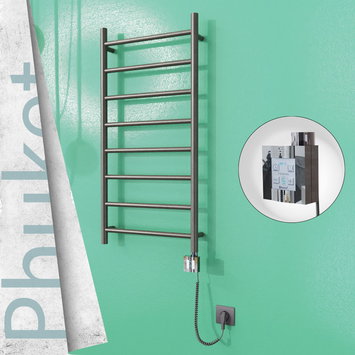 Radiva - Phuket Sèche Serviettes Electrique 500x1000 Finition peinture satiné Ktx4 200 Watt Câble en spirale