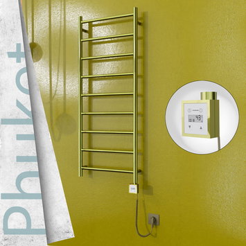 Radiva - Phuket Electric Towel Warmer 500x1200 Gold Ktx3 200 W (Spiral Cable)