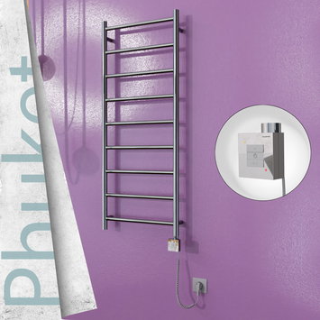 Radiva - Phuket Electric Towel Warmer 500x1200 Mirror Finish Ktx1 200 W (Spiral Cable)