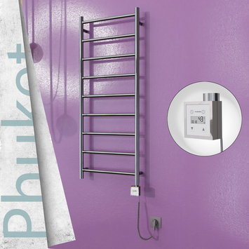 Radiva - Phuket Electric Towel Warmer 500x1200 Mirror Finish Ktx3 200 W (Spiral Cable)