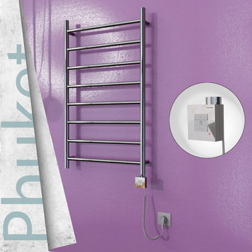 Radiva - Phuket Sèche Serviettes Electrique 600x1000 Finition de polissage Ktx1 200 Watt Câble en spirale