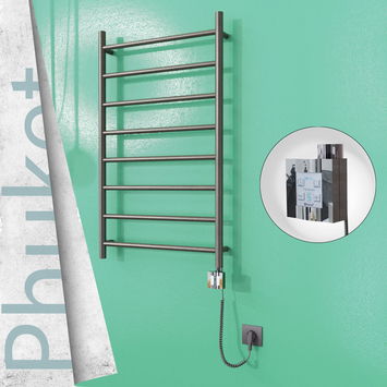 - Phuket Electric Towel Warmer 600x1000 Satine Finish Ktx4 200 W (Spiral Cable)  - Phuket Electric Towel Warmer 600x1000 Satine Finish Ktx4 200 W (Spiral Cable)