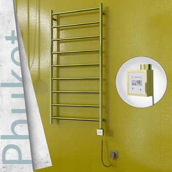 - Phuket Electric Towel Warmer 600x1200 Gold Ktx3 200 W (Spiral Cable)  - Phuket Electric Towel Warmer 600x1200 Gold Ktx3 200 W (Spiral Cable)