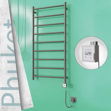 Radiva - Phuket Sèche Serviettes Electrique 600x1200 Finition peinture satiné Ktx3 300 Watt Câble en spirale