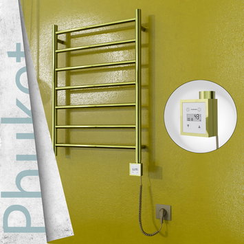 Radiva - Phuket Sèche Serviettes Electrique 600x800 Or Ktx3 200 Watt Câble en spirale
