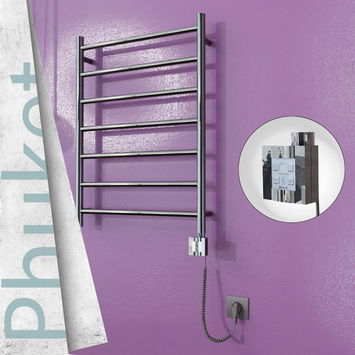  - Phuket Electric Towel Warmer 600x800 Mirror Finish Ktx4 200 W (Spiral Cable)