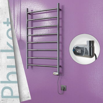  - Phuket Stainless Steel Electric Towel Warmer 600x1000 Polished Finish (Thesis Thermostat) 200 W