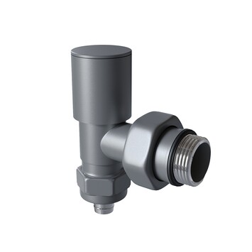 Radiva - Radiator Valve 1/2'' Anthracite Corner Pex (Metal Head 16x2 Connection)