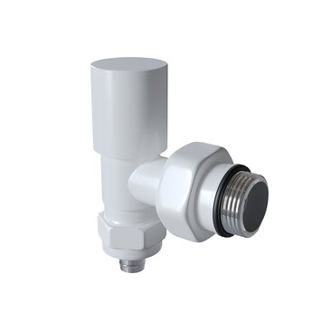 Radiva - Radiator Valve 1/2'' White Corner Pex (Metal Head 16x2 Connection)