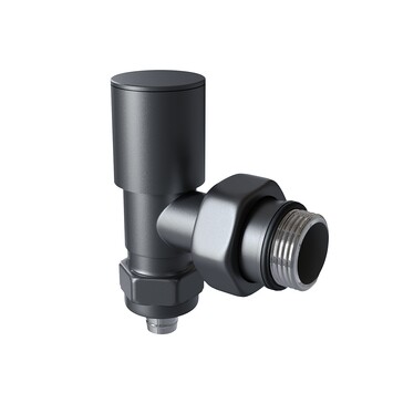 Radiva - Radiator Valve 1/2'' Dark Anthracite Corner Pex (Metal Head 16x2 Connection)
