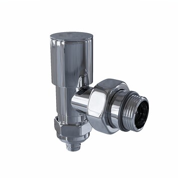 Radiva - Radyatör Vanası 1/2'' Krom Köşe Pex (Metal Volanlı 16*2mm Boru Bağl. Rakorlu)
