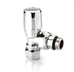 Radiva - Radyatör Vanası 1/2'' Krom Köşe Pex (Plastik Vol.16*2mm Boru Bağl. Rakorlu)