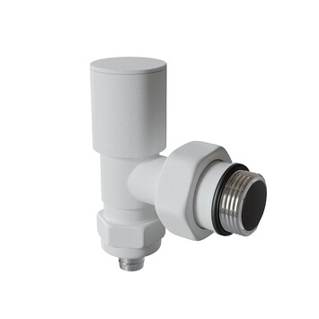 Radiva - Radiator Valve 1/2'' Texture White Corner Pex (Metal Head 16x2 Connection)