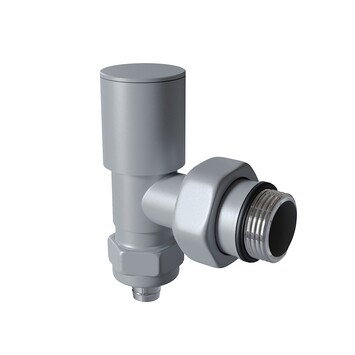 Radiva - Radiator Valve 1/2'' Texture Grey Corner Pex (Metal Head 16x2 Connection)