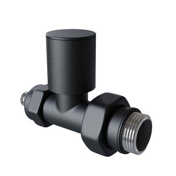 Radiva - Radiator Valve 1/2'' Texture Black Straight Pex (Metal Head 16x2 Connection) Radiva - Radiator Valve 1/2'' Texture Black Straight Pex (Metal Head 16x2 Connection)