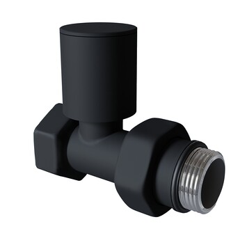 Radiva - Radiator Valve 1/2'' Black Straight (Metal Head)