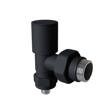 Radiva - Radiator Valve 1/2'' Black Corner Pex (Metal Head 16x2 Connection)