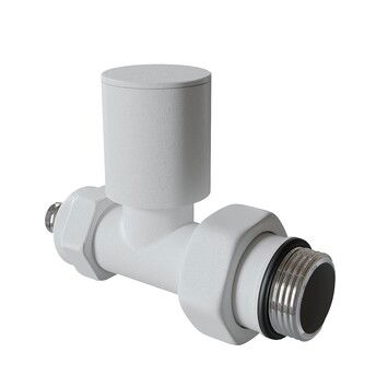 Radiva - Radiator Valve 1/2'' Texture White Straight Pex (Metal Head 16x2 Connection) Radiva - Radiator Valve 1/2'' Texture White Straight Pex (Metal Head 16x2 Connection)