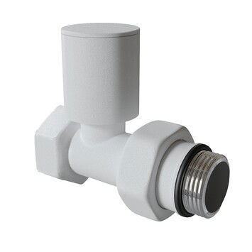 Radiva - Radyatör Vanası 1/2'' Pütürlü Beyaz Düz (Metal Volanlı) Radiva - Radyatör Vanası 1/2'' Pütürlü Beyaz Düz (Metal Volanlı)
