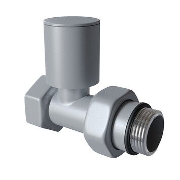 Radiva - Radyatör Vanası 1/2'' Pütürlü Gri Düz (Metal Volanlı) Radiva - Radyatör Vanası 1/2'' Pütürlü Gri Düz (Metal Volanlı)