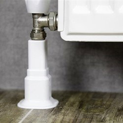 Radiva - Single Radiator Tube Hiding Sleeve Square Locked Plastic Blanc