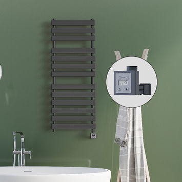 Radiva - Tahiti Electric Towel Warmer 500x950 Anthracite Ktx3 300 W