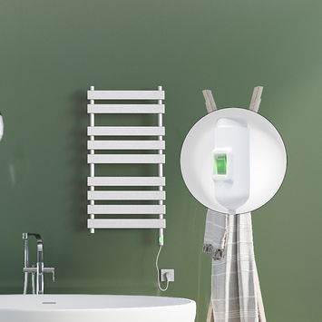 Radiva - Tahiti Electric Towel Warmer 600 Watt 500x1300 White (On/Off) Radiva - Tahiti Electric Towel Warmer 600 Watt 500x1300 White (On/Off)