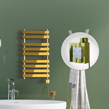 Radiva - Tahiti Electric Towel Warmer 500x1300 Gold Ktx4 300 W (Spiral Cable)