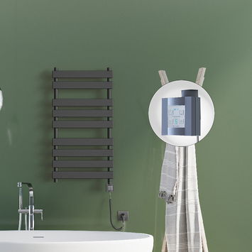 Radiva - Tahiti Sèche Serviettes Electrique 500x1300 Anthracite Ktx4 1000 Watt Câble en spirale Radiva - Tahiti Sèche Serviettes Electrique 500x1300 Anthracite Ktx4 1000 Watt Câble en spirale