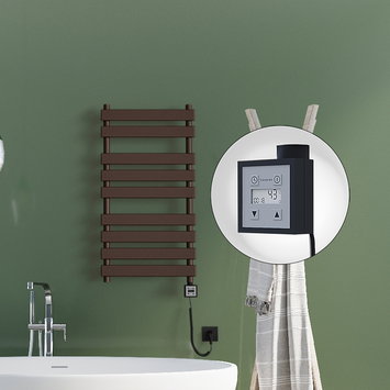 Radiva - TAHITI Elektrikli Havlupan 500x1300 Bakır Eskitme Parlak (KTX3 Termostat) 600W Spiral Kablolu