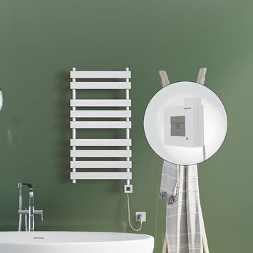 Radiva - Tahiti Sèche Serviettes Electrique 500x1300 Blanc Ktx1 1000 Watt Câble en spirale Radiva - Tahiti Sèche Serviettes Electrique 500x1300 Blanc Ktx1 1000 Watt Câble en spirale