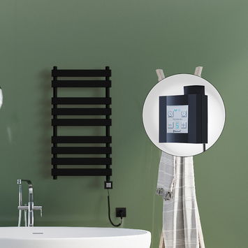 Radiva - Tahiti Sèche Serviettes Electrique 500x1300 Noir mat Ktx4 1000 Watt Câble en spirale