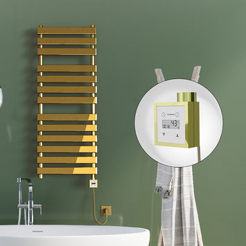 Radiva - Tahiti Electric Towel Warmer 500x950 Gold Ktx3 200 W (Spiral Cable)