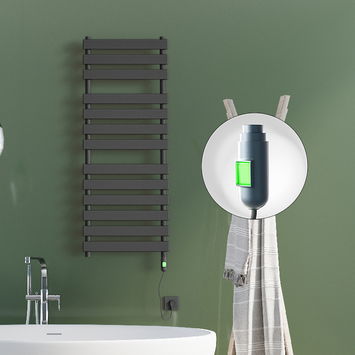 Radiva - Tahiti Electric Towel Warmer 500x950 Anthracite (On/Off) 300 W