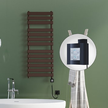 Radiva - TAHITI Elektrikli Havlupan 500x950 Bakır Eskitme Parlak (KTX4 Termostat) 300W Spiral Kablolu