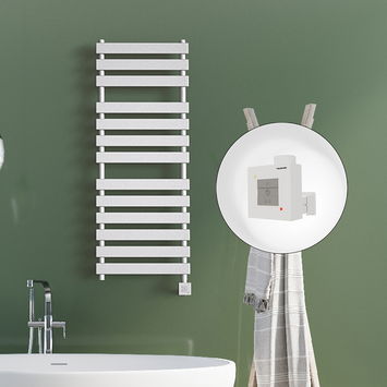 Radiva - Tahiti Sèche Serviettes Electrique 500x950 Blanc Ktx1 600 Watt Radiva - Tahiti Sèche Serviettes Electrique 500x950 Blanc Ktx1 600 Watt