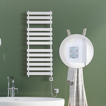 Radiva - Tahiti Elektrikli Havlupan 500x950 Beyaz (KTX4 Termostat) 600W Spiral Kablolu