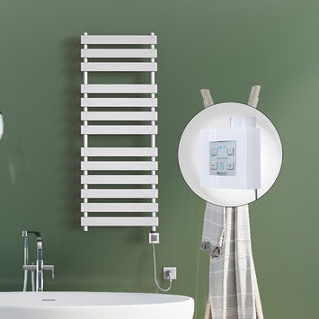 - TAHITI Elektrikli Havlupan 500x950 Beyaz Parlak (KTX4 Termostat) 600W Spiral Kablolu  - TAHITI Elektrikli Havlupan 500x950 Beyaz Parlak (KTX4 Termostat) 600W Spiral Kablolu