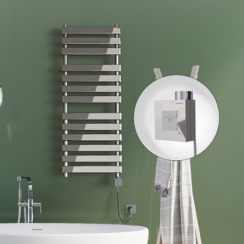 - Tahiti Electric Towel Warmer 500x950 Chrome Ktx1 200 W (Spiral Cable)  - Tahiti Electric Towel Warmer 500x950 Chrome Ktx1 200 W (Spiral Cable)