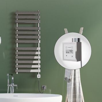 Radiva - Tahiti Electric Towel Warmer 500x950 Chrome Ktx3 200 W (Spiral Cable) Radiva - Tahiti Electric Towel Warmer 500x950 Chrome Ktx3 200 W (Spiral Cable)