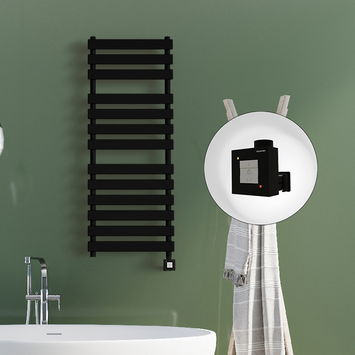 Radiva - Tahiti Electric Towel Warmer 500x950 Matte Black Ktx1 300 W