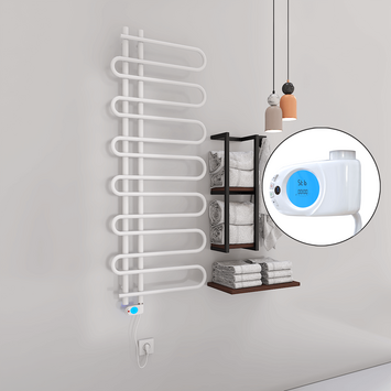 Radiva - Zante Electric Towel Warmer 300 Watt 600x1400 White (Musa Thermostat)