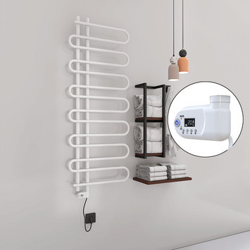 Radiva - Zante Electric Towel Warmer 300 Watt 600x1400 White (Thesis Thermostat)
