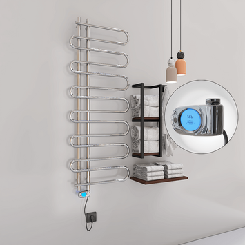 Radiva - Zante Sèche Serviettes Electrique 300 Watt 600x1400 Chrome (Thermostat Musa)