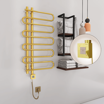 Radiva - Zante Sèche Serviettes Electrique 500x1000 Or Ktx1 200 Watt Câble en spirale