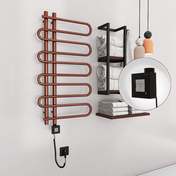 Radiva - Zante Electric Towel Warmer 500x1000 Antique Copper Ktx1 200 W (Spiral Cable)