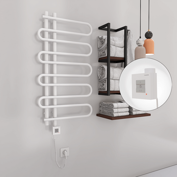 Radiva - Zante Sèche Serviettes Electrique 500x1000 Blanc Ktx1 300 Watt Câble en spirale Radiva - Zante Sèche Serviettes Electrique 500x1000 Blanc Ktx1 300 Watt Câble en spirale