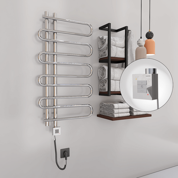 Radiva - Zante Sèche Serviettes Electrique 500x1000 Chrome Ktx1 200 Watt Câble en spirale